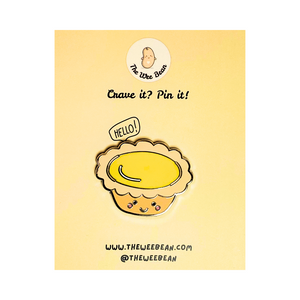 the wee bean egg tart enamel pin