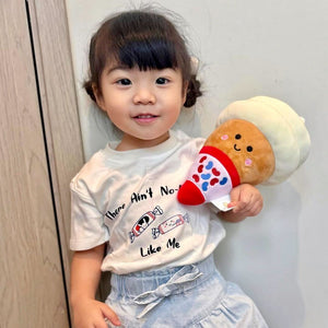 cute girl wearing the wee bean bunny candy organic t-shirt