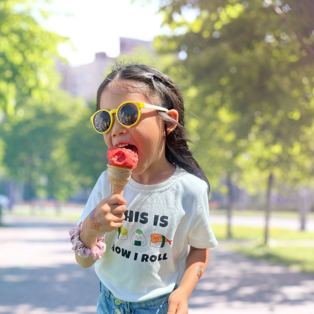 the wee bean organic cotton tee t-shirt in izakaya taste of japan tempura takoyaki and sushi new design