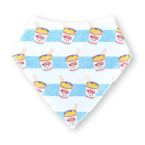 the wee bean organic cotton baby bandana bib in cup noodle ramen