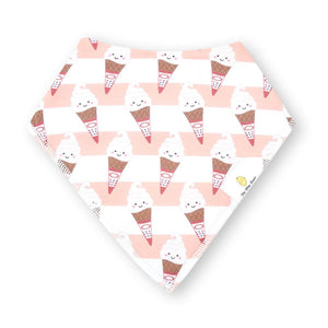 the wee bean organic cotton bandana bib in mister softee ice cream