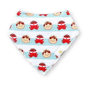 the wee bean organic cotton baby bandana bib in takoytaki