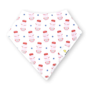 the wee bean organic cotton baby bandana bib yogurt drink yakult 