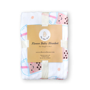 the wee bean minky fleece baby kids toddler blanket boba bubble milk tea