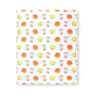 the wee bean minky sensory baby fleece blanket in pineapple bun milk tea and egg tart