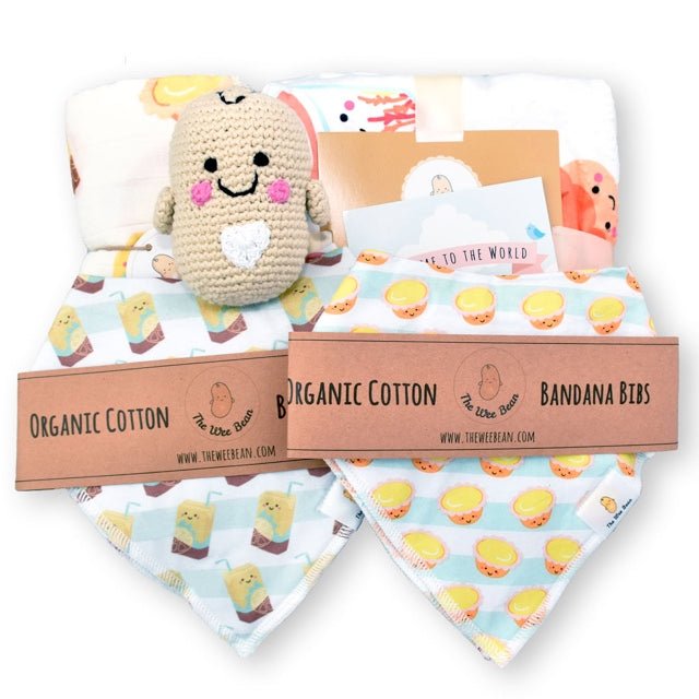 the wee bean baby kids gift set with cha chaan teng blanket and egg tart vita lemon tea swaddle and bib set organic