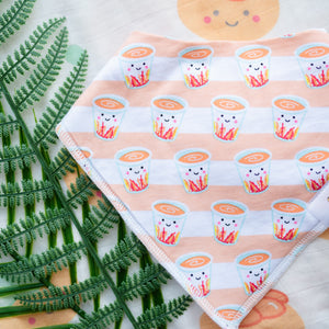 the wee bean organic cotton baby bandana bib in milk tea