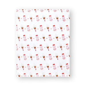 the wee bean super soft baby minky fleece blanket with yakult mr softee ice cream print