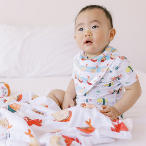 the wee bean minky fleece sensory baby kids blanket in sushi taste of japan