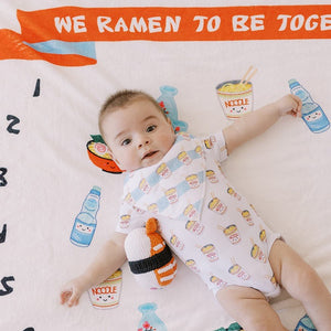 Fleece Milestone Blanket for Baby Photography - We Ramen To Be Together - The Wee Bean